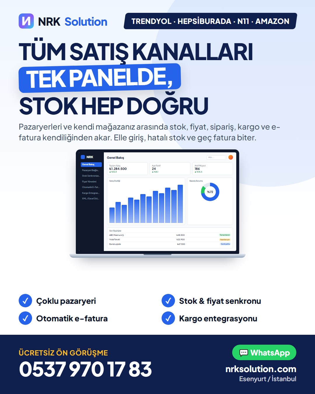 E-Ticaret Entegrasyonu & Pazaryeri Yönetimi