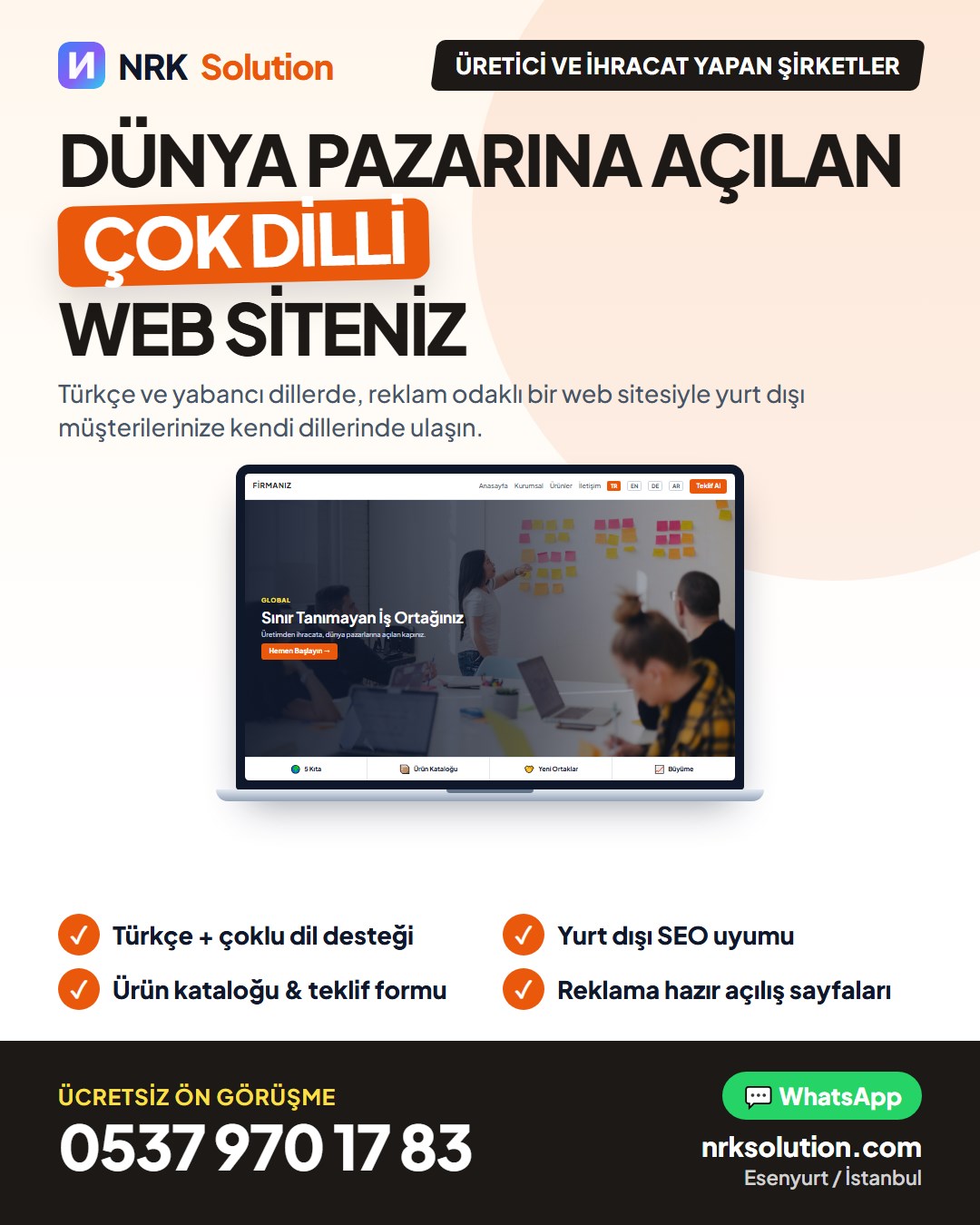 İhracatçılara Çok Dilli Web Sitesi